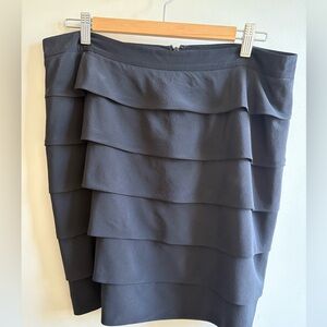 Tory Burch tiered silk skirt - black